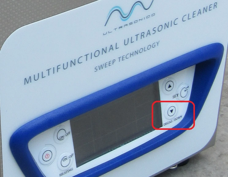 Botón de función DEGAS para usar tinas y limpiadores ultrasonido miultrasonido